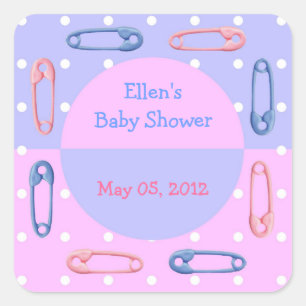 Custom Luier Pin Baby shower Sticker