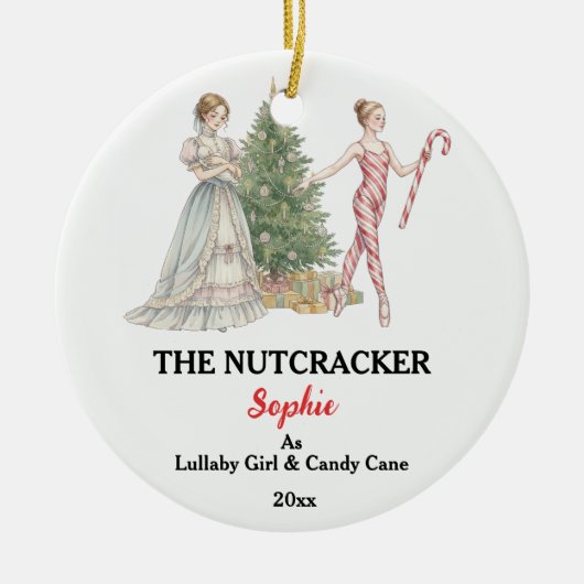 Custom Lullaby Girl Nutcracker Photo Christmas Keramisch Ornament (Voorkant)
