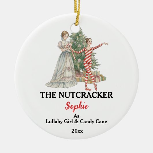 Custom Lullaby Girl Nutcracker Photo Christmas Keramisch Ornament (Voorkant)