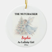 Custom Lullaby Girl Nutcracker Photo Christmas Keramisch Ornament (Voorkant)