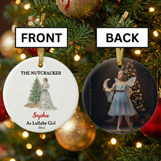 Custom Lullaby Girl Nutcracker Photo Christmas Keramisch Ornament
