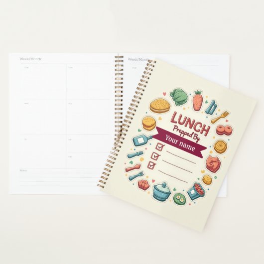 Custom Lunch Prep Label with Name Planner (Display)