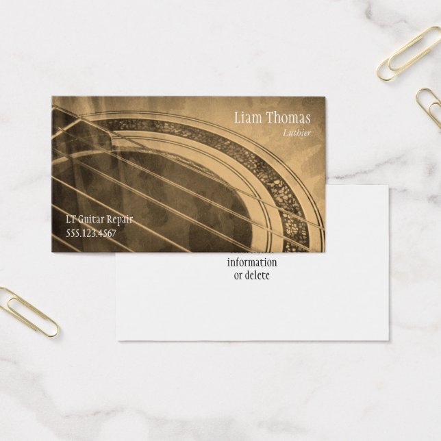 Custom Luthier gitaar craftsman Visitekaartje (Kantoor)