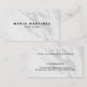 Custom Luxe Boutique Grijs Marmer Visitekaartje (Voorkant / Achterkant)