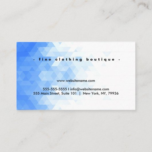 Custom Luxe Boutique Wit/Blauw Visitekaartje (Achterkant)