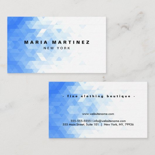Custom Luxe Boutique Wit/Blauw Visitekaartje (Voorkant / Achterkant)