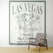 Custom Luxe Las Vegas Bachelorette Party Banner Wandkleed (In situ)