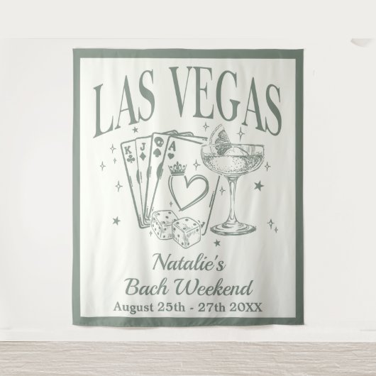 Custom Luxe Las Vegas Bachelorette Party Banner Wandkleed (Voorkant)