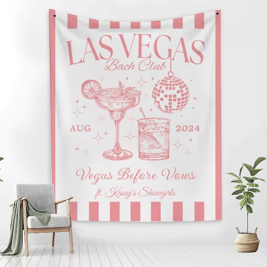Custom Luxe Las Vegas Bachelorette Party Banner Wandkleed