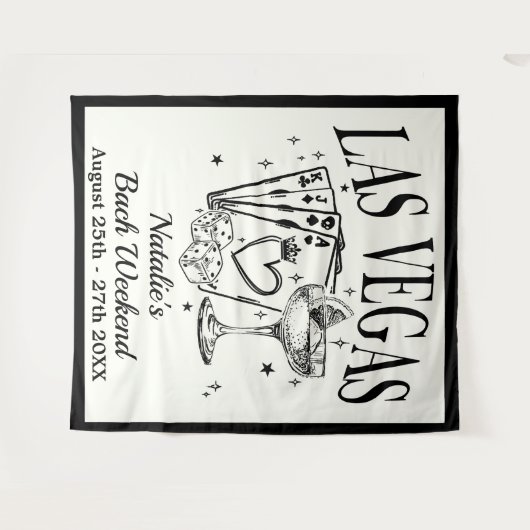 Custom Luxe Las Vegas Bachelorette Party Banner Wandkleed (Voorkant (horizontaal))