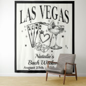 Custom Luxe Las Vegas Bachelorette Party Banner Wandkleed (In situ)