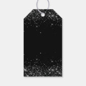 Custom Luxe Zwart Goud Quinceañera Cadeaulabel (Achterkant)