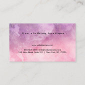 Custom Luxury Boutique Waterverf Roze Visitekaartje (Achterkant)