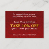 Custom Luxury Business Kortingskaartje (Achterkant)