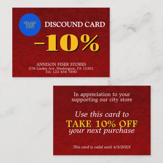 Custom Luxury Business Kortingskaartje (Voorkant / Achterkant)