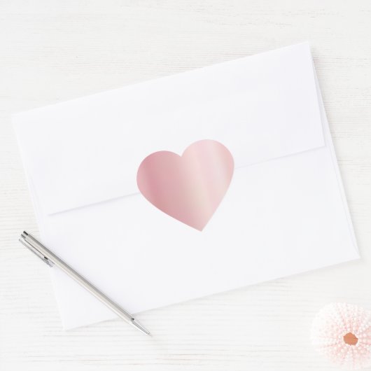 Custom Luxury Elegant Rose Gold Blank Template Hart Sticker (Envelop)