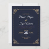 Custom Luxury Gold Wedding Invitation  Kaart (Voorkant)