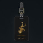 Custom Luxury Musician Business Gold Saxophone     Bagagelabel<br><div class="desc">Custom Luxury Musician Business Gold Saxophone Luggage Tag</div>