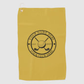 Custom M Gold Golf Handdoek met Club Embleem (Voorkant)
