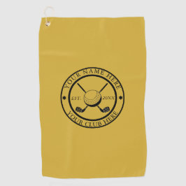 Custom M Gold Golf Handdoek met Club Embleem