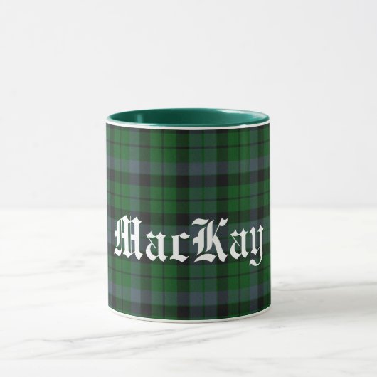 Custom MacKay Scottish Clan Tartan Pset Mok (Midden)