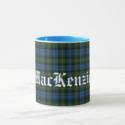 Custom MacKenzie Scottish Clan Tartan Pset Mok (Midden)
