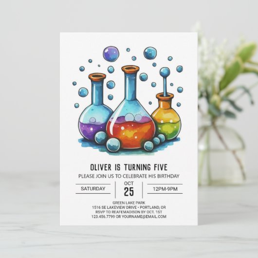 Custom Mad Scientist Gear Verjaardag Kaart (Staand voorkant)