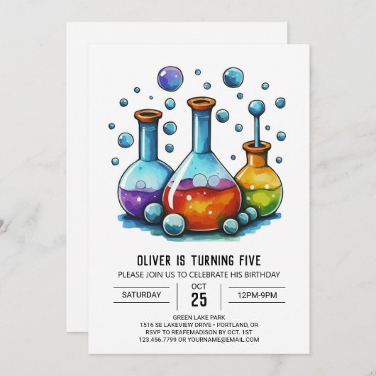 Custom Mad Scientist Gear Verjaardag Kaart (Voorkant / Achterkant)