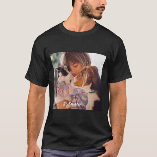 Custom Made /Add Photo and Text T-Shirt (Voorkant)