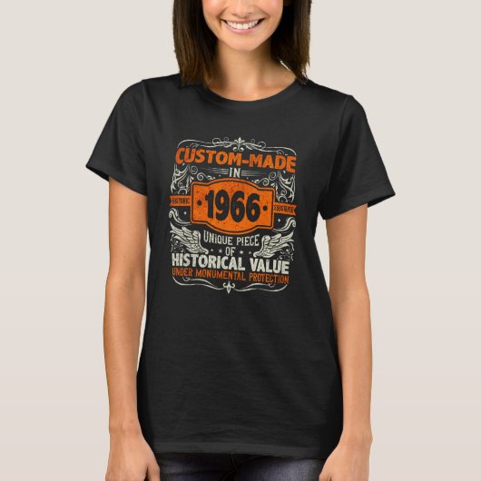  custom made in 1966 Verjaardag T-shirt (Voorkant)