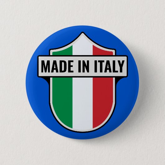 Custom "Made in Italy" Crest Ronde Button 5,7 Cm (Voorkant)