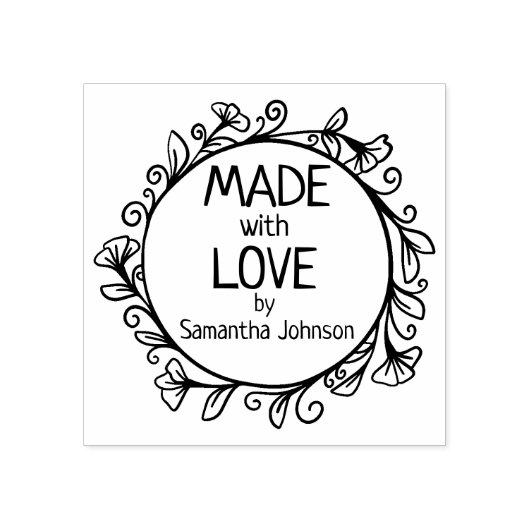 Custom Made with Love by, Rubberstempel (Afrduk)