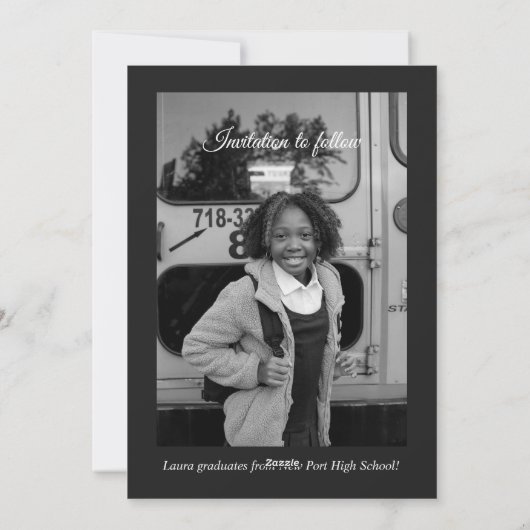 Custom Magazine Afstuderen Save the Date Invite Feestdagenkaart (Achterkant)