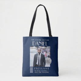 Custom Magazine Cover Bag, Modern Fashion Mens Tote Bag