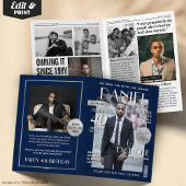 Custom Magazine Greeting Card, Fun Modern Birthday Kaart