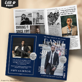 Custom Magazine Greeting Card, Fun Modern Birthday Kaart