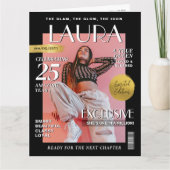 Custom Magazine Greeting Card, Fun Modern Birthday Kaart (Voorkant)