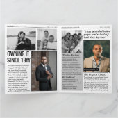 Custom Magazine Greeting Card, Fun Modern Birthday Kaart (Binnen)