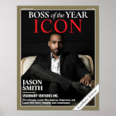 Custom Magazine Hoesje, Cadeau voor Baas, Beste Ba Poster (Voorkant)