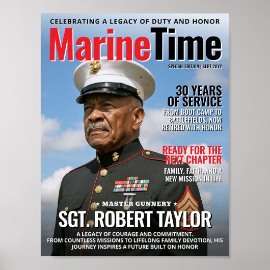 Custom Magazine Hoesje Gift Dad Marine Retirement Poster (Voorkant)