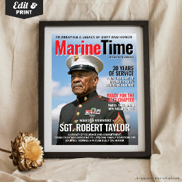 Custom Magazine Hoesje Gift Dad Marine Retirement Poster