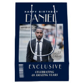 Custom Magazine Hoesje Moderne Verjaardag Gift Bag Medium Cadeauzakje (Achterkant)