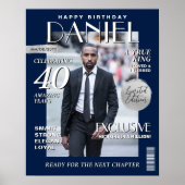 Custom Magazine Hoesje, Moderne Verjaardagsportret Poster (Voorkant)