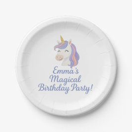 Custom Magical Fantasy Unicorn Birthday Plates Papieren Bordje