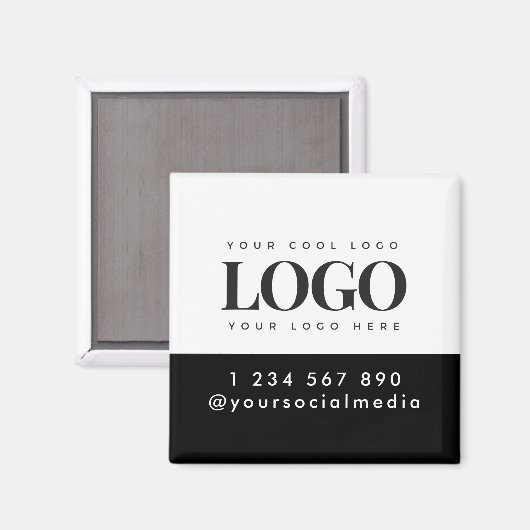 Custom Magnet Add Business Logo & Social Media (Voorkant / Achterkant)