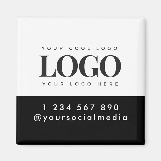 Custom Magnet Add Business Logo & Social Media (Voorkant)