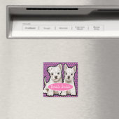 Custom Magnet dubbele moeite leuke puppies. (Insitu (Vaatwasser))