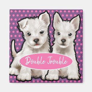 Custom Magnet dubbele moeite leuke puppies.