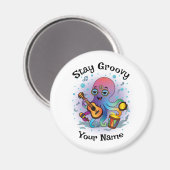 Custom Magnet | Retro Octopus | Name & Text (Voorkant / Achterkant)
