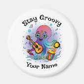 Custom Magnet | Retro Octopus | Name & Text (Voorkant)